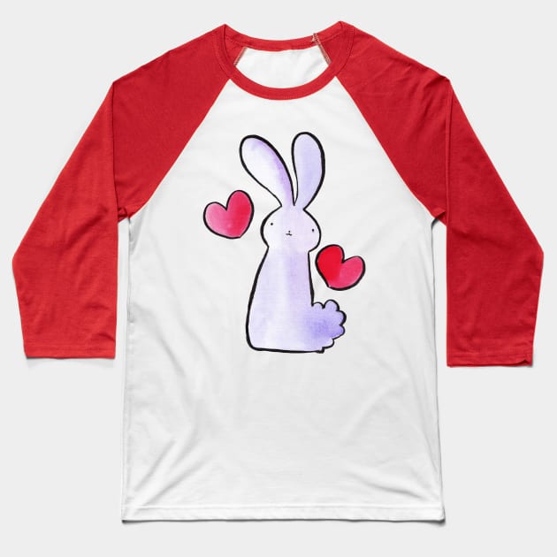 Bunny Love Baseball T-Shirt by saradaboru